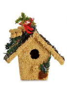 Decorative birdhouse with festive elements 