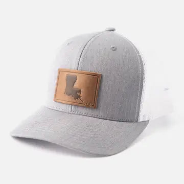 Louisiana Silhouette Hat | Leather Patch Trucker Hat