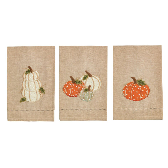 Pumpkin French Knot Tea Towels