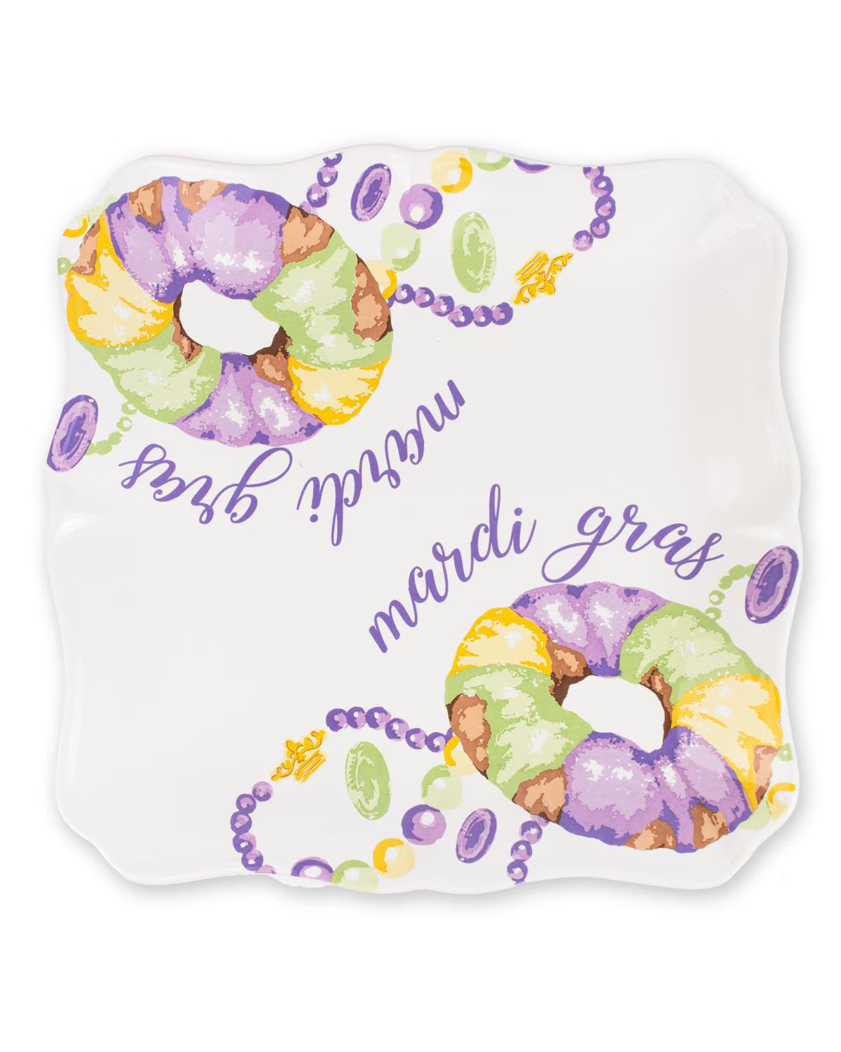 Mardi King Cake Square Platter