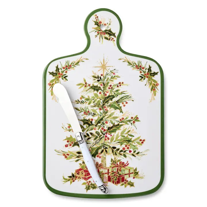 Holly Tree Cheese Board and Knife Set