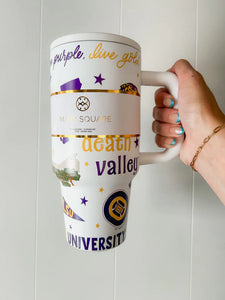 LSU large travel mug with various designs, Death Valley