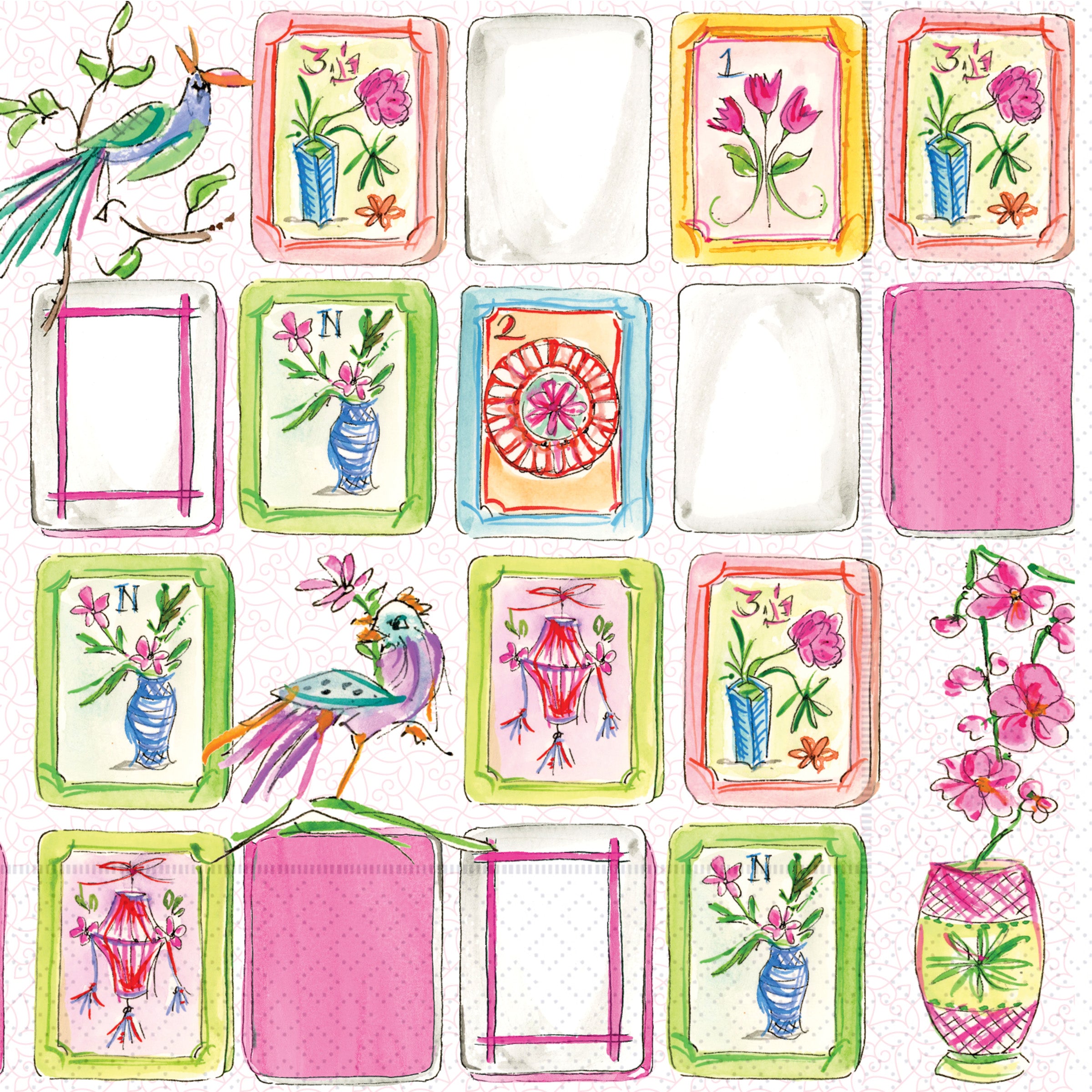 Mahjong cocktail napkin