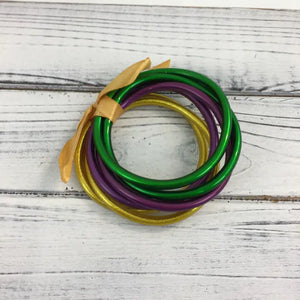 Mardi Gras Bangle Bracelet Set