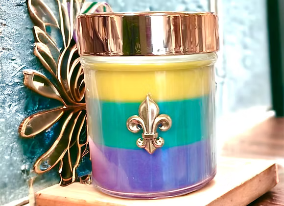 Mardi Gras Tri Color Candle