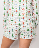 Nutcracker Waltz Long Sleeve Button Up Sleep Shirt & Shorts Set