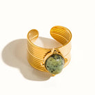 Oasis 18K Gold Stone Bold Adjustable Ring