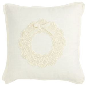 Wreath White Christmas Pearl Pillow