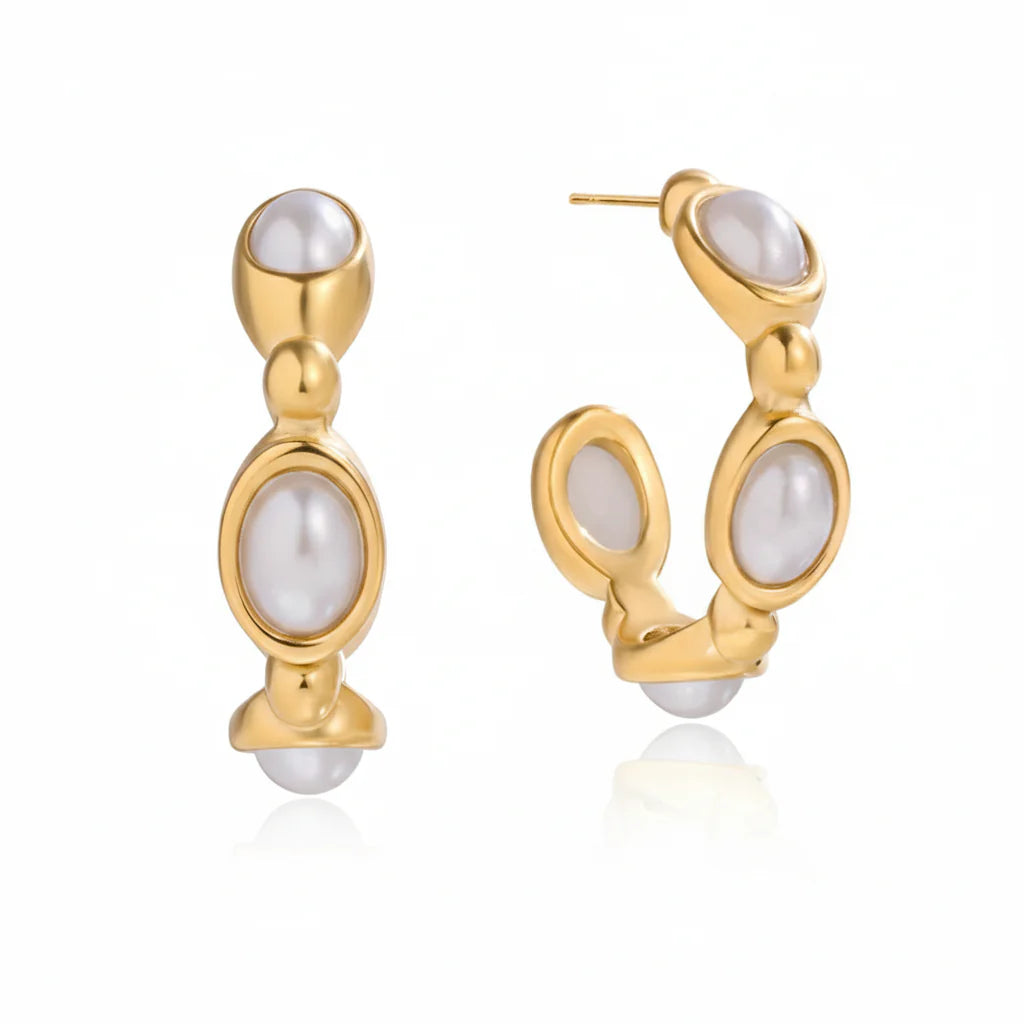 Aubrey Adele Cabochon Hoops