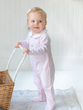 Spotted Girl Puppy Collared Pima Footie | Lt Pink