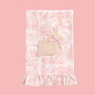 Toile Bunny Pearl Tea Towel-Pink
