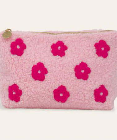 Pink Flower w/ Groovy Checkered Wholesale Tumbler ZIPPER POUCH