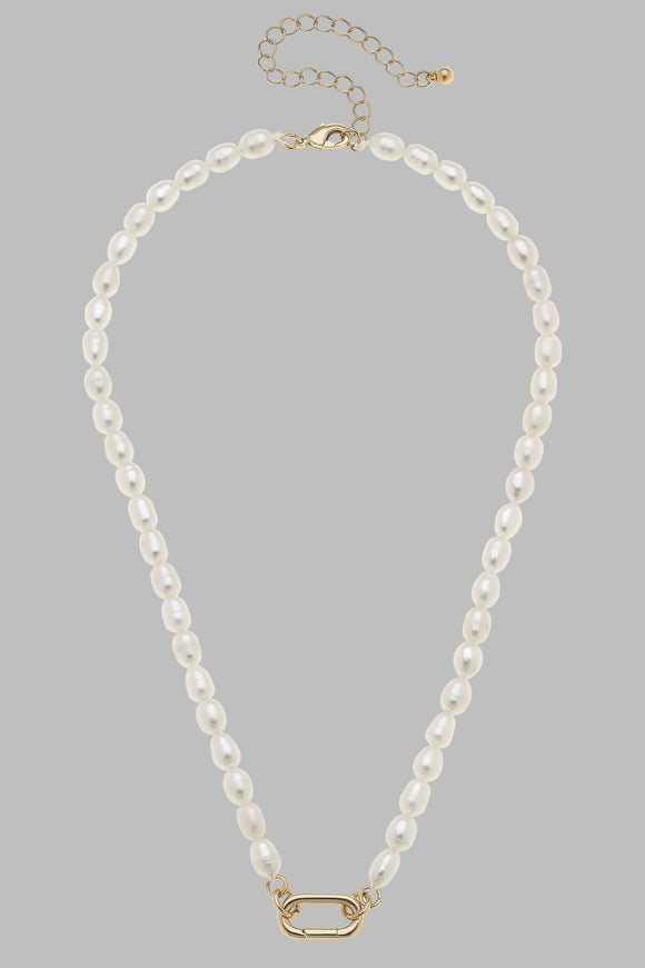 Piper Pearl Charm Necklace Base in Ivory