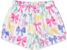 Plush Shorts with colorful bow pattern
