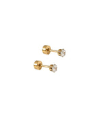 Linny & Co. Screwback Stud Earrings - Micro Helen Gold