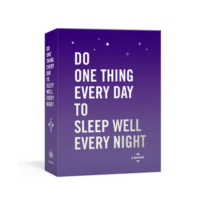 Purple book titled 'Do One Thing Every Day to Sleep Well Every Night' 