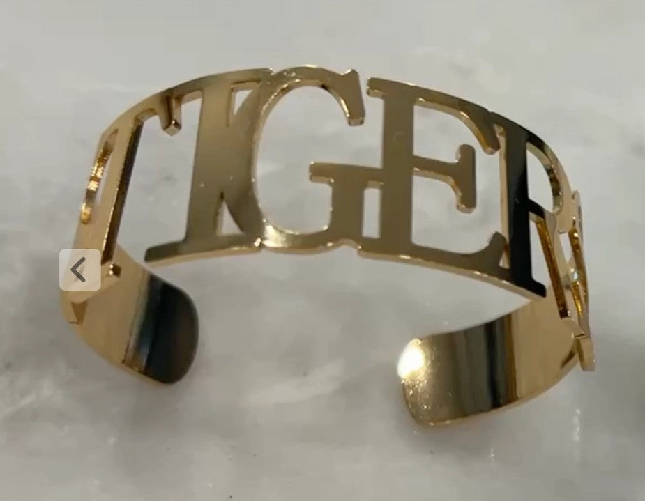 Tigers Gold Cuff Bracelet