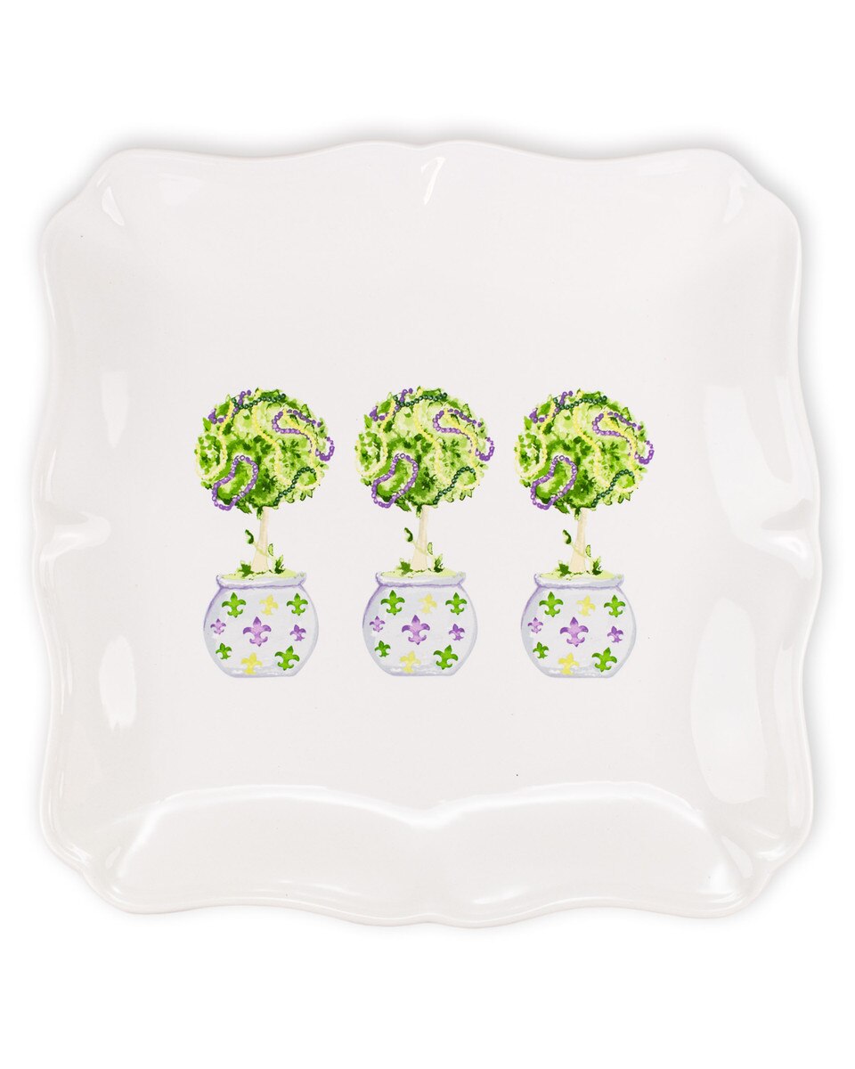 Mardi Topiary Square Platter