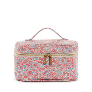 TRVL DESIGN TRAIN CASE MARSEILLE WITH PINK PINSTRIPE LINER