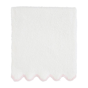 Pink Scallop Chenille Blanket