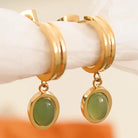 Whitnee Dainty Round Stone Dangle Earring