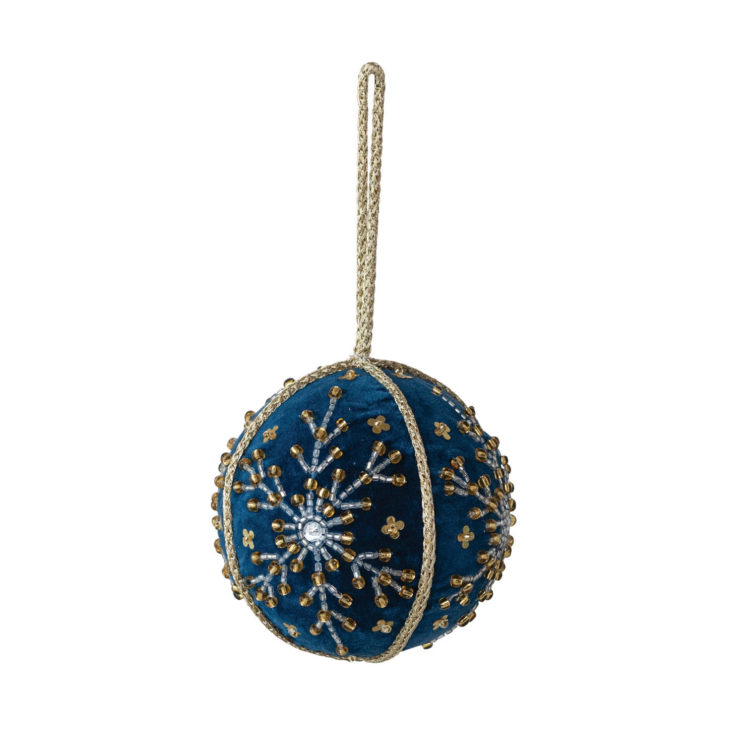 Handmade Velvet Ornament With Glass Beading 