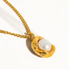 Zakai Non-Tarnish Natural Pearl Round Necklace