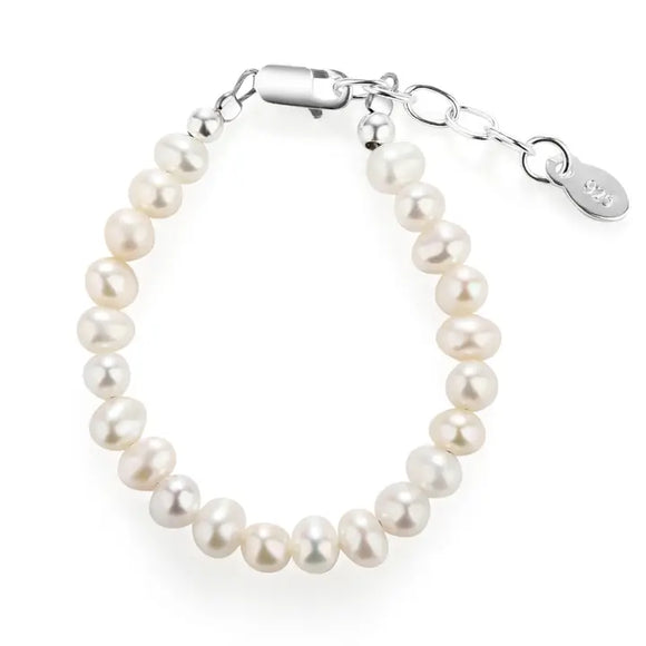 Zoey Kids Sterling Silver Freshwater Pearl Baby Girl Bracelet