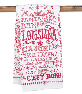 Louisiana Words Tea Towel