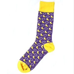 Louisiana Themed Purple & Gold Socks