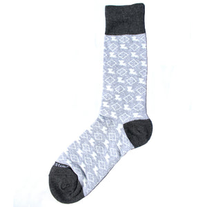 Louisiana Themed Grey & White Socks