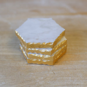 Marble Coasters with Gold Trim