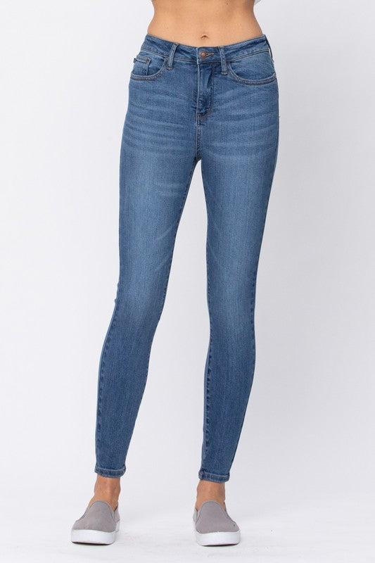 Judy Blue Mid-Rise Pull-On Skinny Jeggings (25) Blue at