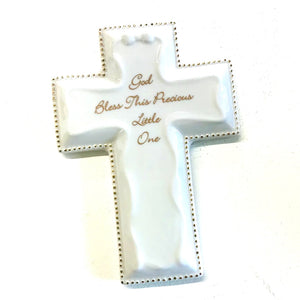 Bless This Little One Ceramic Wall Cross