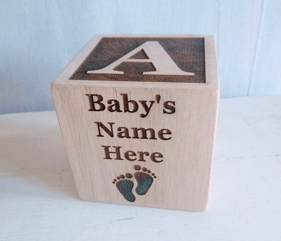 Customizable Wood Baby Block