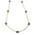 Aubrey Adele Emerald Green Station Necklace