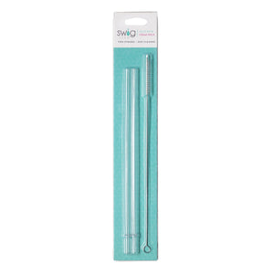 Swig Tall Clear Reusable Straw & Cleaner Set