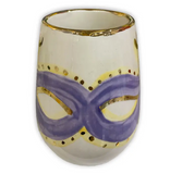 Mardi Gras Mask Stemless Wine Glass