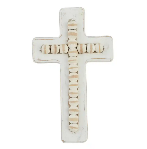 Small White Beaded Cross