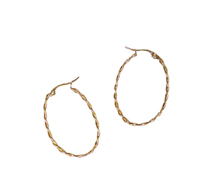 Aubrey Adele Oval Rope Hoop Earrings