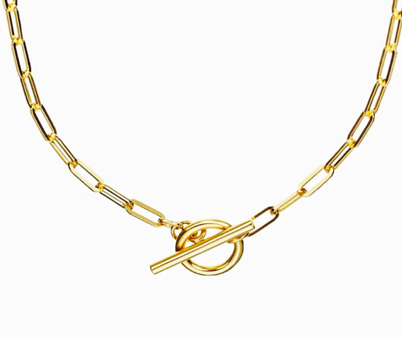 Aubrey Adele Paperclip Toggle Necklace