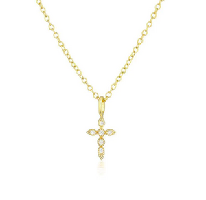 Aubrey Adele Vintage Cross Necklace Gold