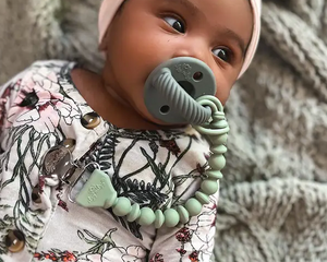 Sweetie Strap™ Silicone One-Piece Pacifier Clips- Agave
