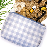Blue Gingham Travel Pouch
