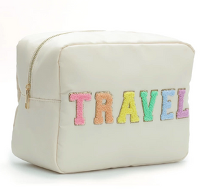 Cream Nylon Travel Bag