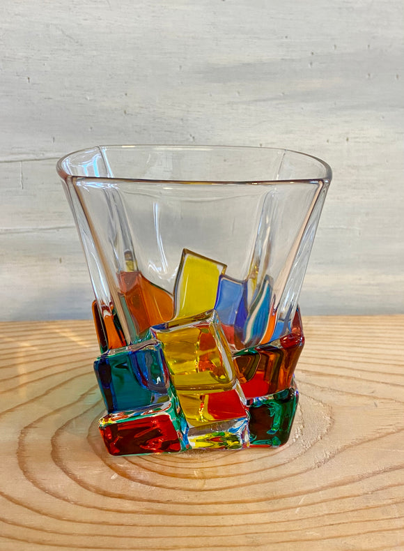Multicolored Whiskey Glass